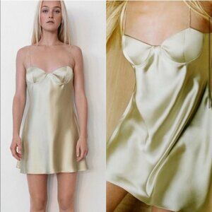 NWT Zara Rhinestone Strap Satin Dress 9115/331 Size M